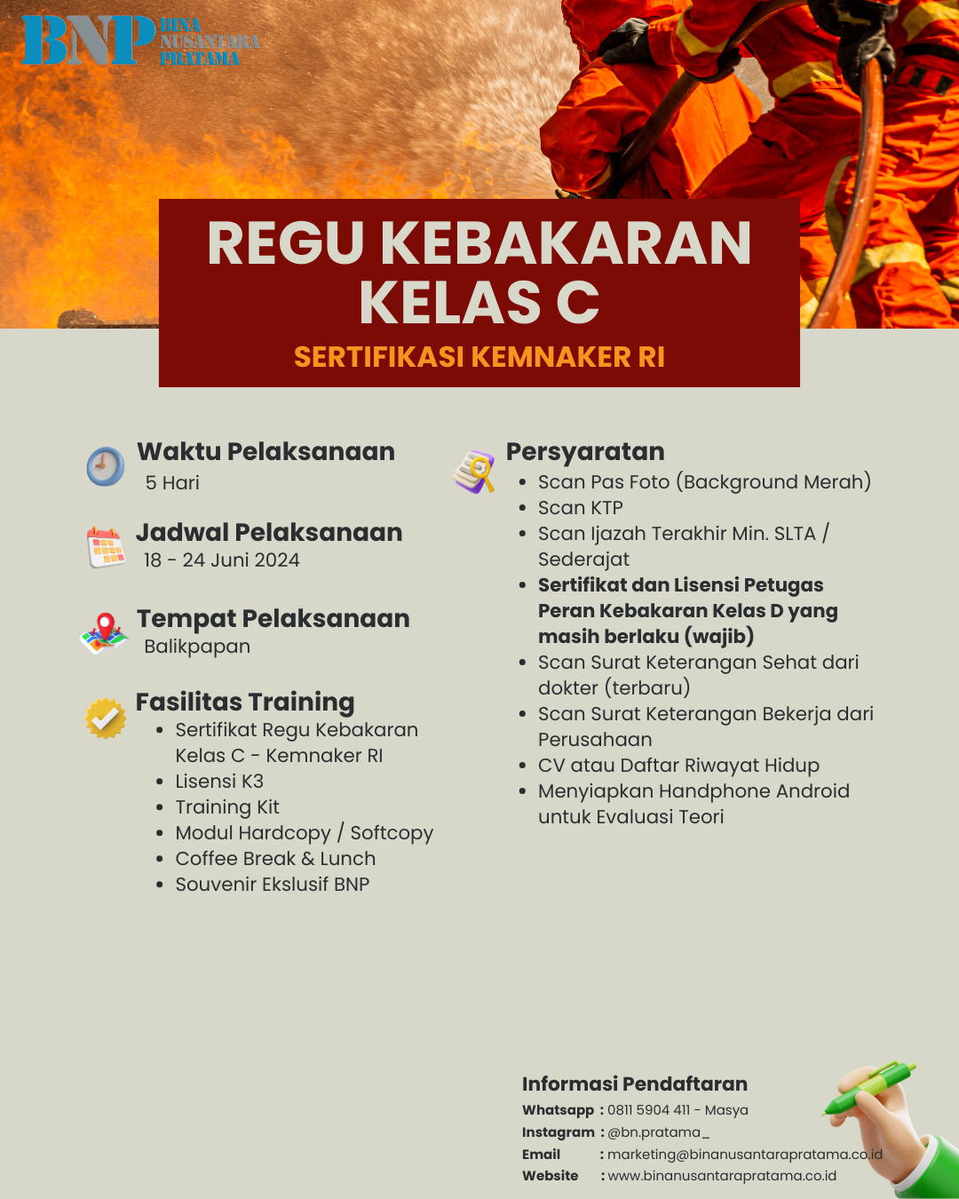 Eflyer Regu Kebakaran kelas C