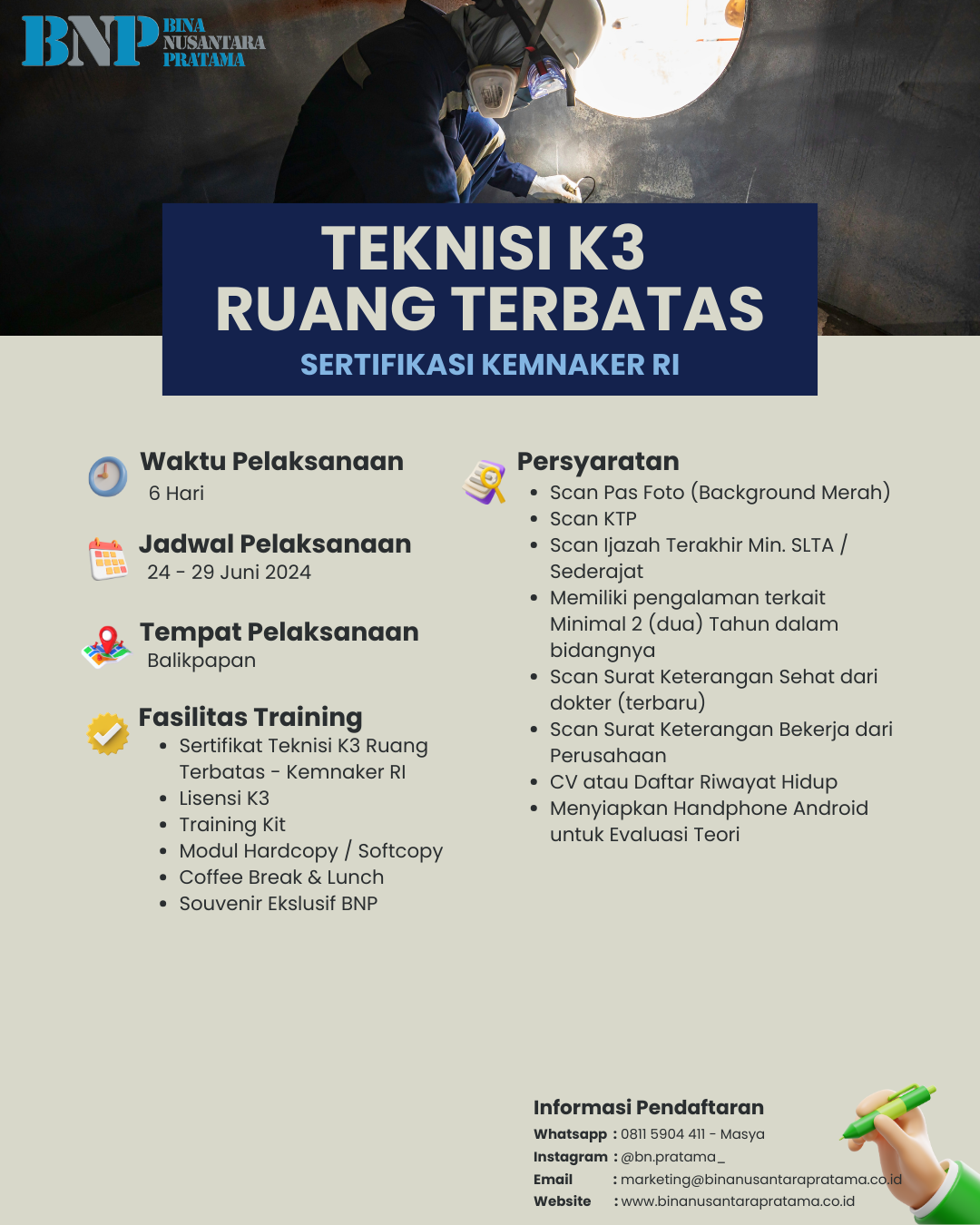 Eflyer Teknisi K3 Ruang Terbatas